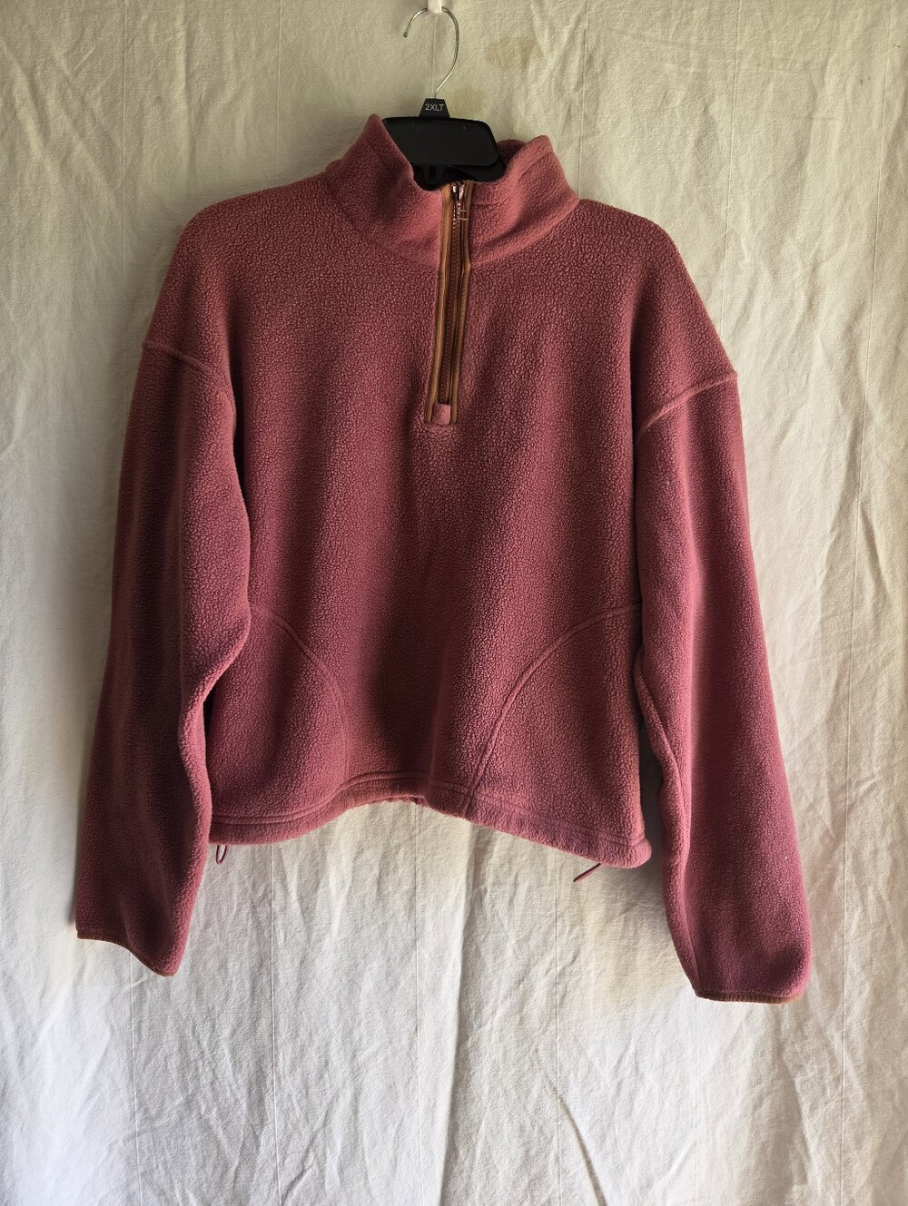 Outdoor Voices Fleece Sweater Womens M Pullover Quarter Zip Activewear Cozy Warm